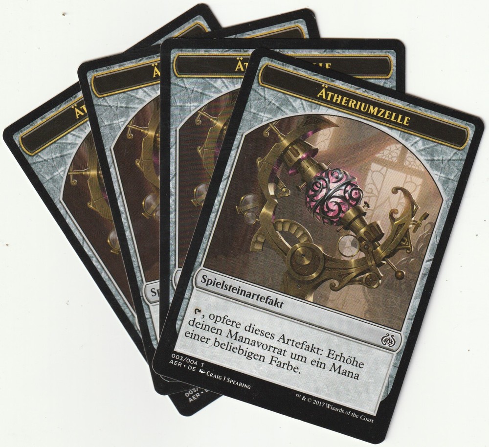 ✪ 4 MAGIC The Gathering ETHERIUM CELL Tokens MTG PLAYSET AER/EN 2017