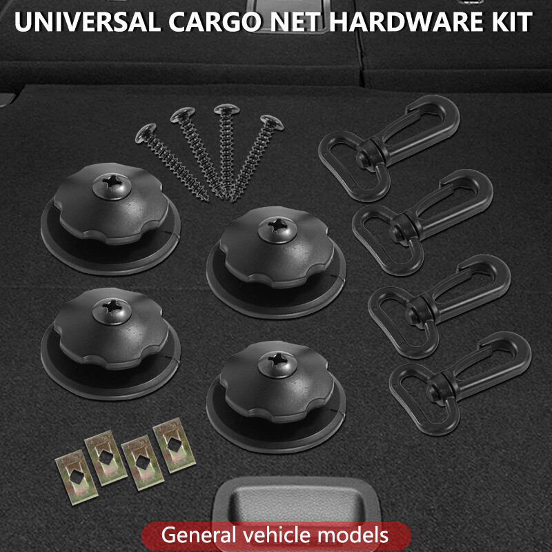 16 Pcs Car Interior Organizers Hooks Rear Trunk Cargo Net Hardware Kit Fastener