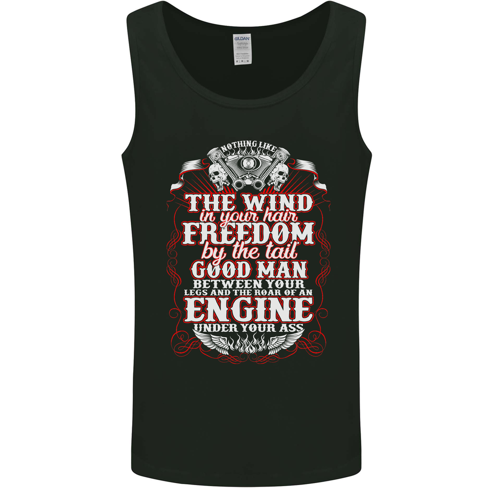 The Wind In Your Hair Funny Biker Motorbike Mens Vest Tank Top