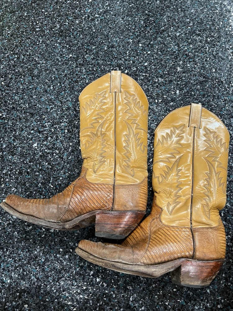 Justin Exotic Iguana Skin Cowboy Boots for Men Size 9.5D C 8948