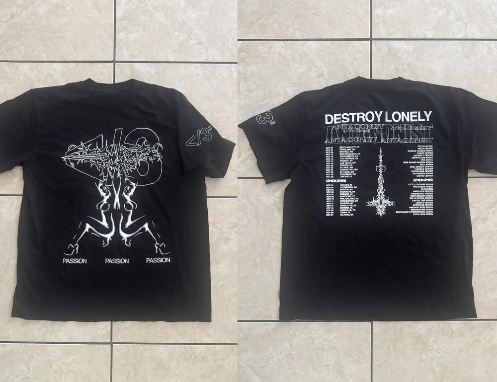 Destroy Lonely Antagonist 2. Tour 2025 Ken Carson Merch T-shirt Allsize