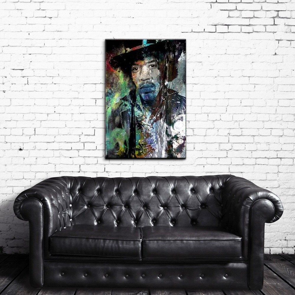 Ready2HangArt Vibrant Multi-Color Jimmy Hendrix Acrylic Wall Art – 24 x 32 Inches, Iconic Music Legend Décor