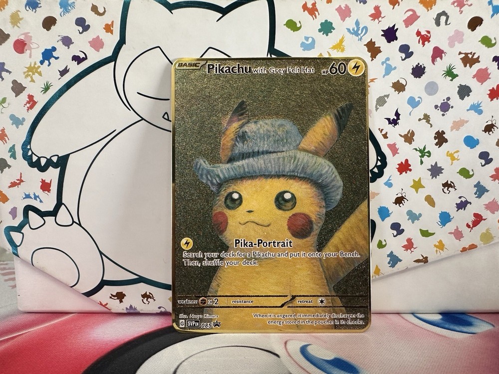 Pikachu Van Gogh Gold Metal Card Collectible/Gift/Display