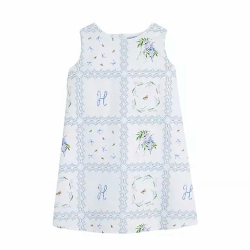 Hill House Girls Tiny Charlie dress / white floral patchwork size 9/10