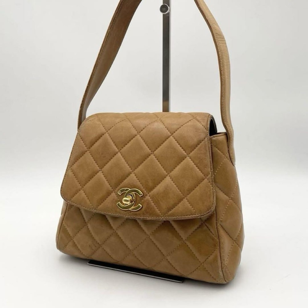 Chanel Matelasse One Shoulder Lambskin Bag in Rich Brown