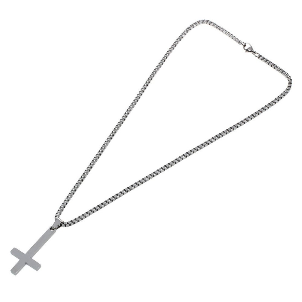 Silver 316L Stainless Steel Inverted  Titanium steel Pendant Necklace1472