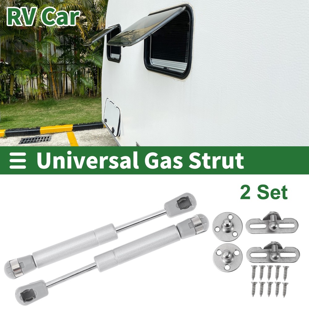 150mm 100N Silver Carbon Steel Gas Struts 2-Pack