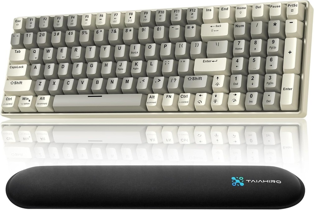 Ergonomic Hot-Swappable Wireless Gaming Keyboard - 3000mAh Battery, Rainbow LED