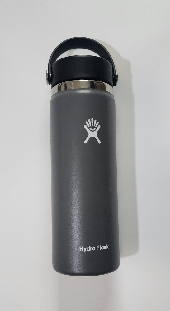 Hydro Flask 20oz Gray Insulated Wide Mouth Tumbler with Flex Sip Lid Excellent Condition