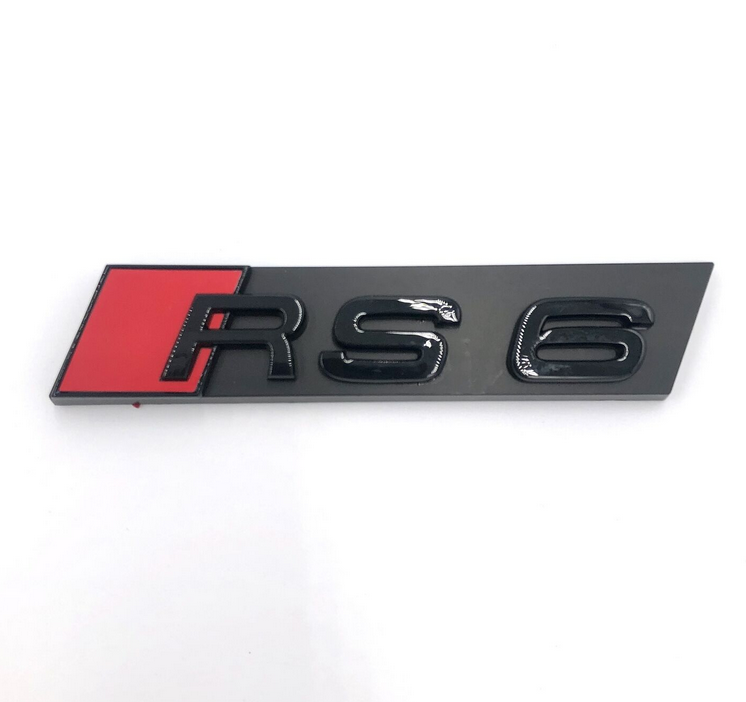 NEW Audi RS6 Hood Emblem Decal Front Bonnet Grille Badge Logo Gloss Black
