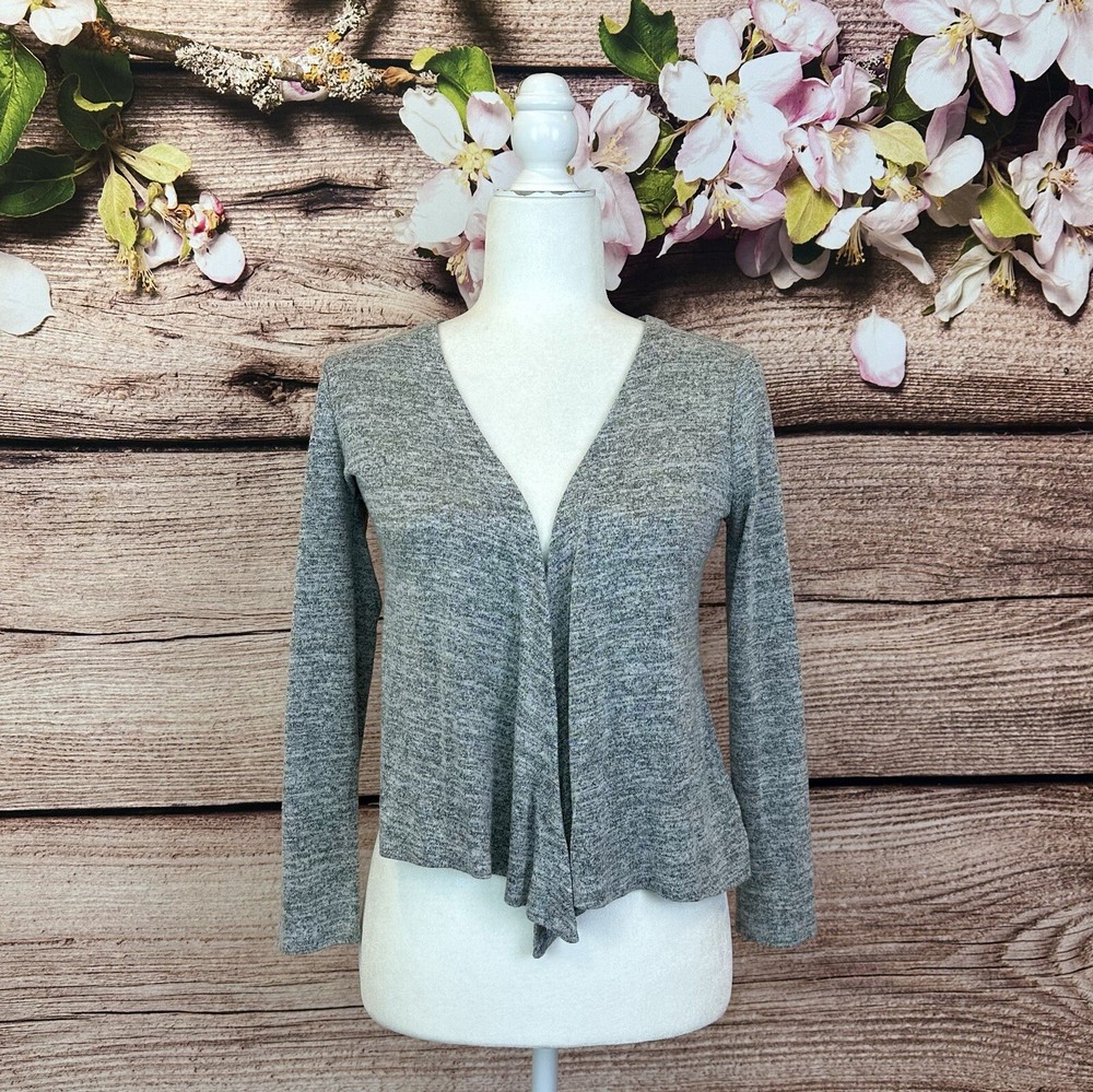 Gap Kids Little Girls Rayon Solid Soft Gray Comfy Open Cardigan Light Sweater