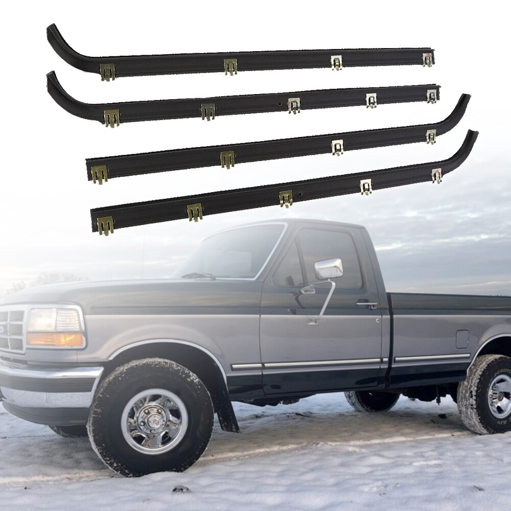 For 1987- 1997 Ford F250 F150 F350 Door Window Seal Belt Weatherstrip Kit （4PCS）