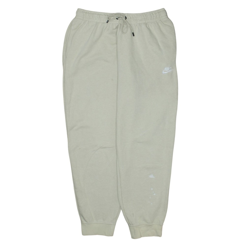 Nike Mens Joggers Beige Fleece Elastic Waist Tapered Leg Lounge Sweatpants M
