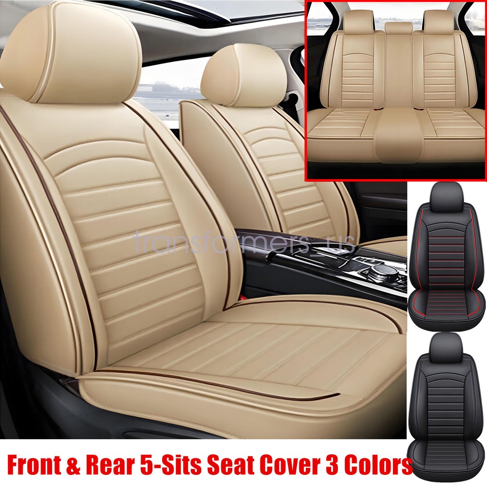 Full Surround Set For TOYOTA Car 5-Seat Covers Faux Leather Cushion Front & Rear
