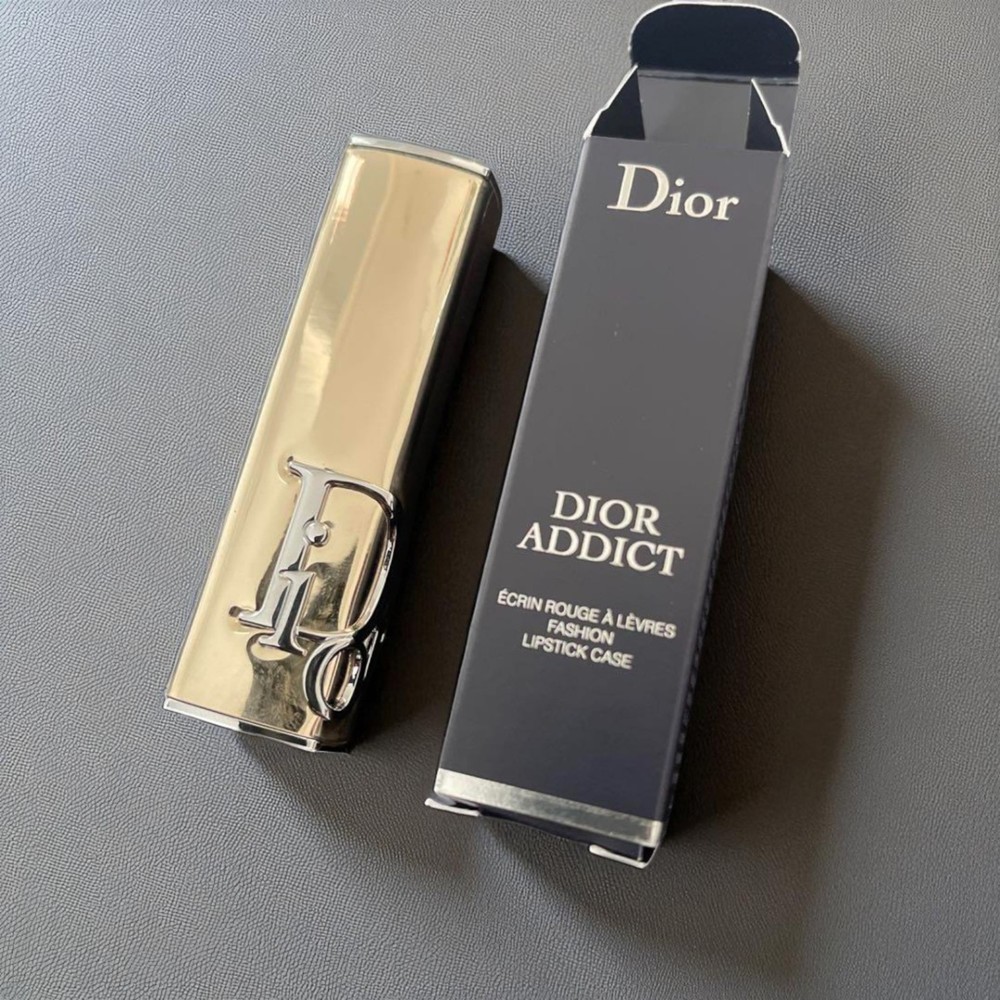Dior Addict Lip Case in Metallic Silver - Sleek Lipstick Holder