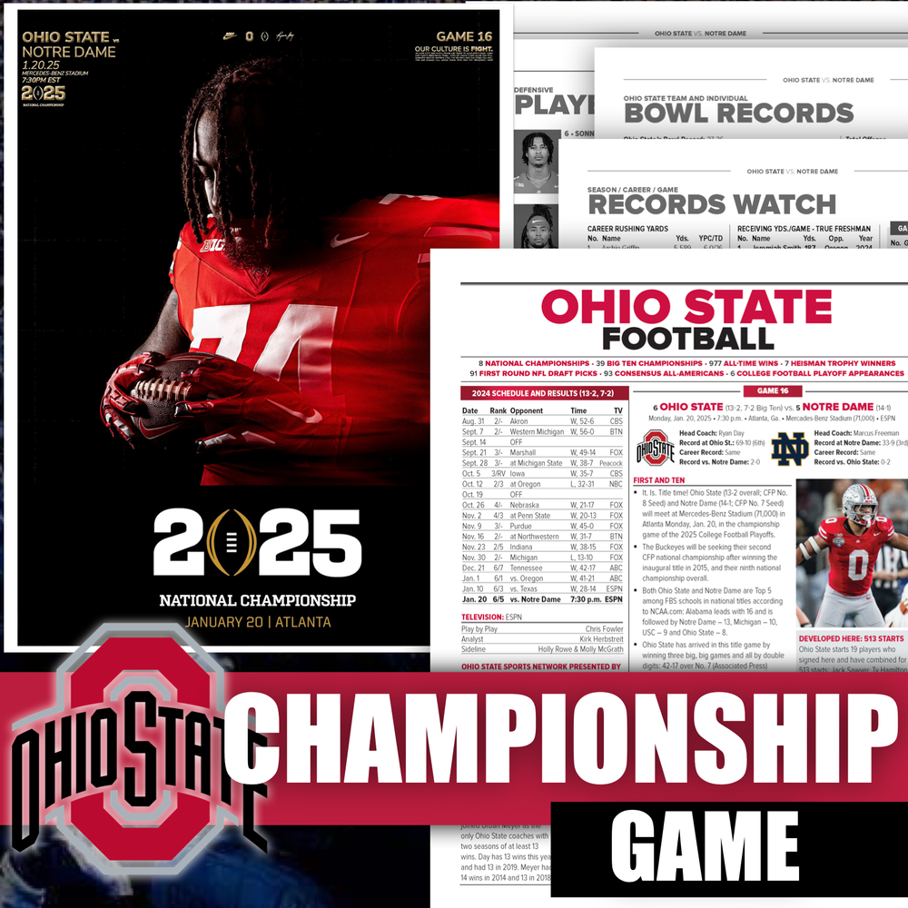 2025 Ohio State National Championship Program Media Game Notes Football Playoff