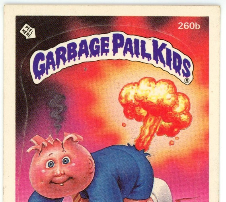 1987 Topps OS7 Garbage Pail Kids 260b BLASTED BILLY II Card PURPLE BANNER ERROR