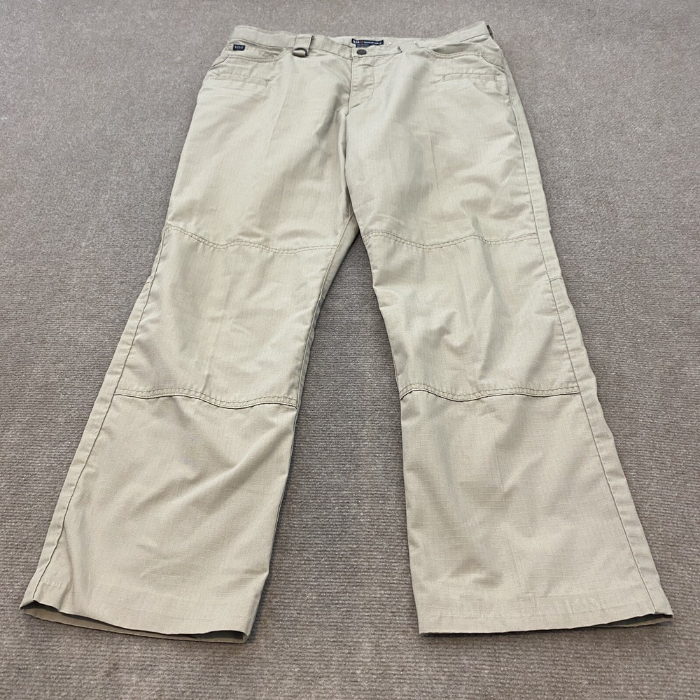 Men's 5.11 Tactical Cargo Pants 35x30 Beige Ripstop Security Outdoor Army