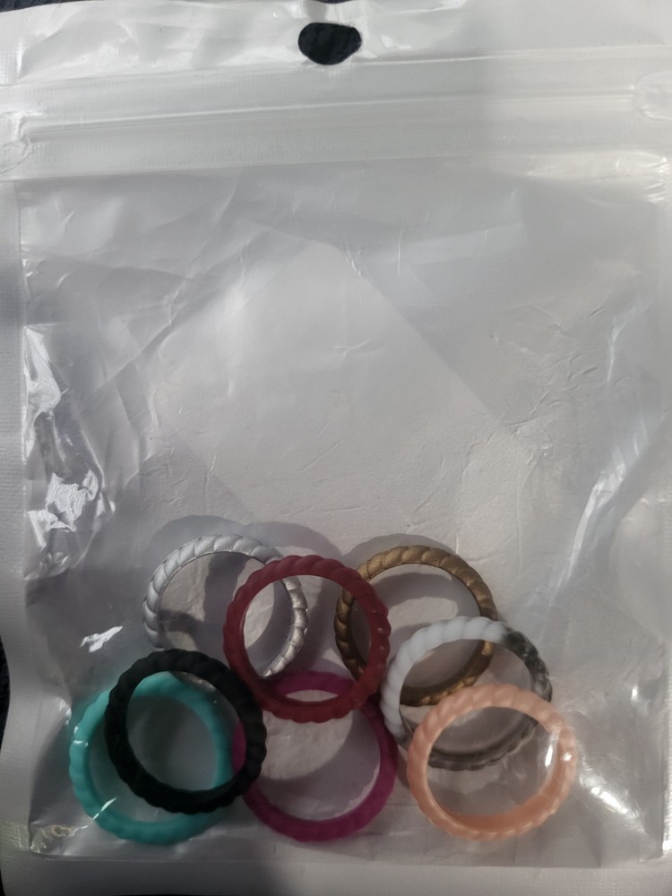 Lot Of 8 Silicone Rings - Size 6