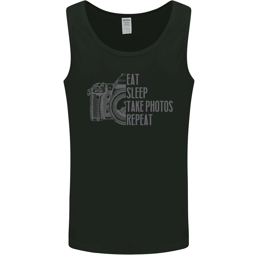 Photography Eat Sleep Photos Photographer Mens Vest Tank Top