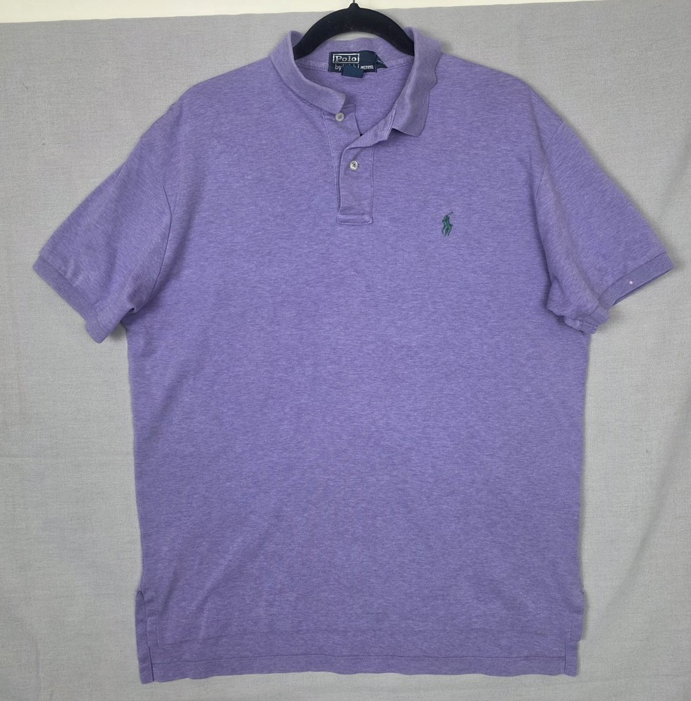 Ralph Lauren Polo Shirt Mens Medium Purple Short Sleeve Classic Fit Cotton