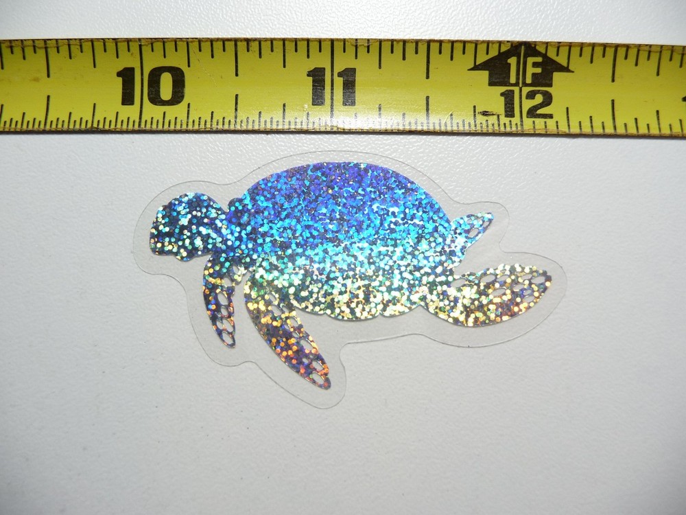 HOLOGRAPHIC MAMA TURTLE STICKER DECAL OCEAN SEA LIFE SPARKLE