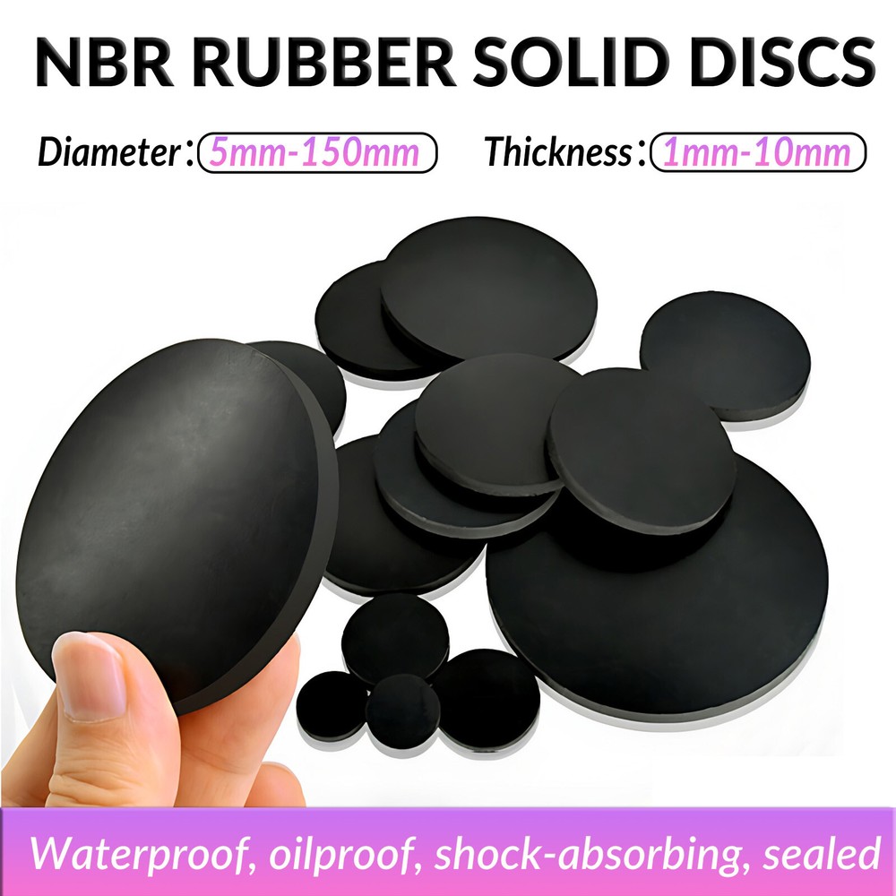 Neoprene Solid Round Rubber Pads Disc Sheet -10 Pcs -Various Thicknesses & Sizes