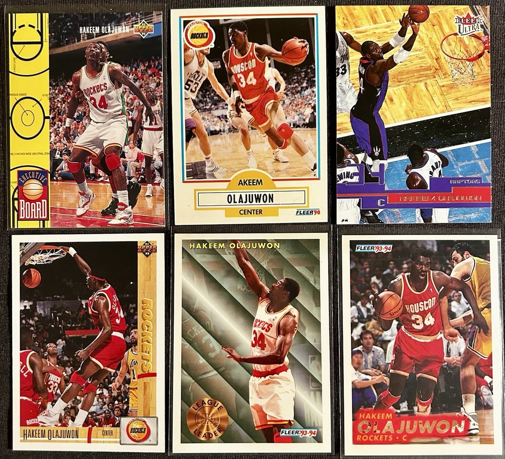 Hakeem Olajuwon 6 Card Lot Rockets HOF Upper Deck Fleer Ultra NBA Hall of Fame