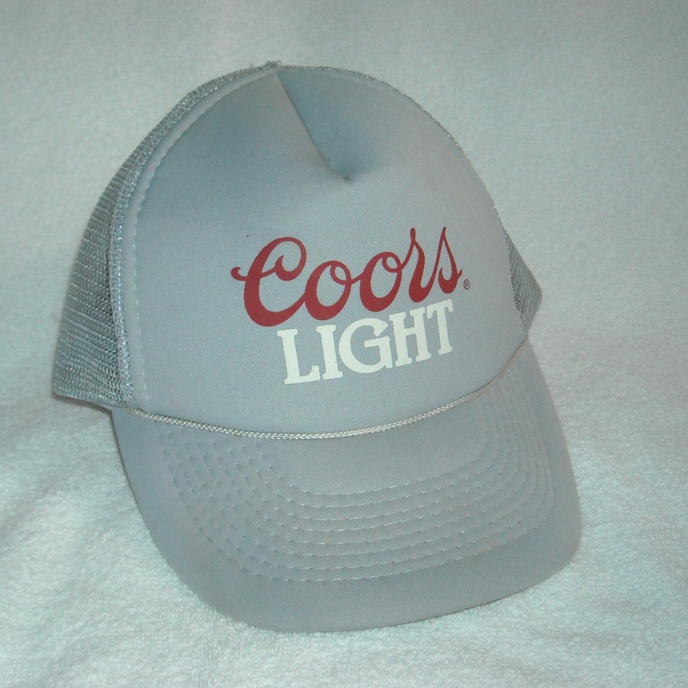 Coors Light Beer Trucker Snapback Hat Gray Puffy Material