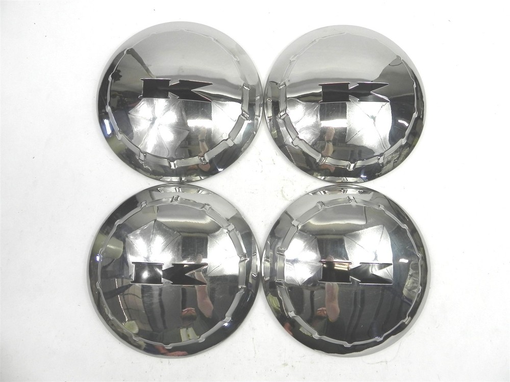 SET OF 4 PRE-OWNED 1952-1953-1954 KAISER DOG DISH HUB CAPS KAISER FRAZER #215045