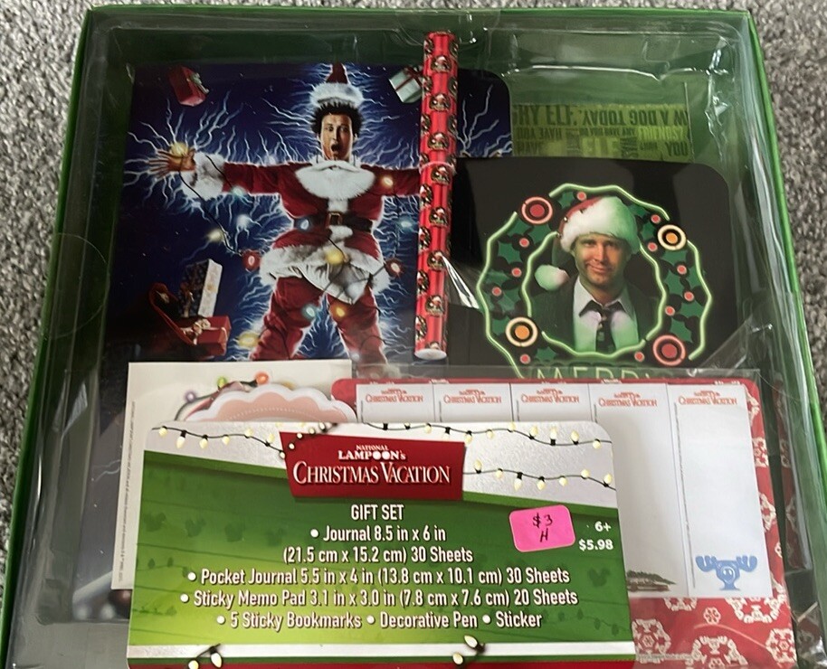 National Lampoons Christmas Vacation Journal Gift Set Bookmarks Pen Sticker NIB
