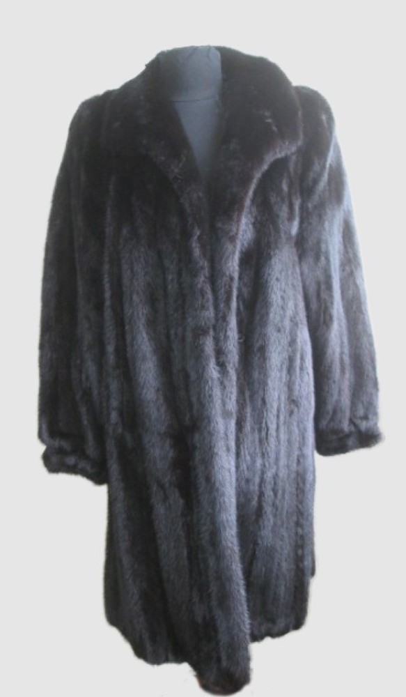 Women's Size 10 Black Mink Fur Coat Mint Condition Clearance Sale-image