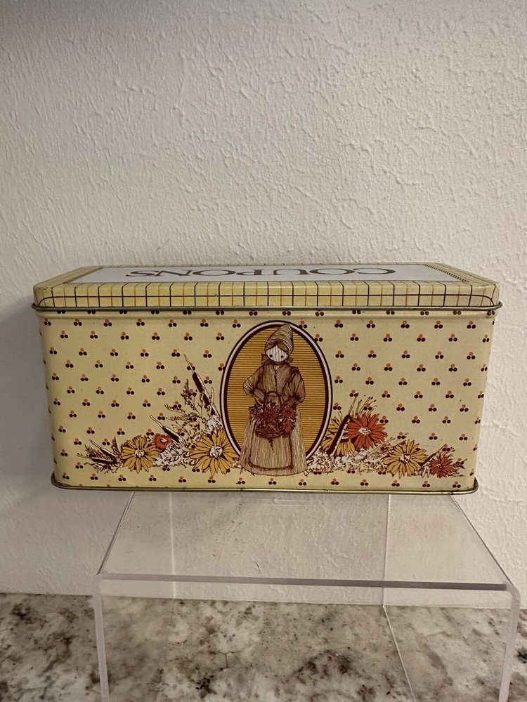 1982 Enesco Jesse Country Harvest Coupon Tin Collectible-image