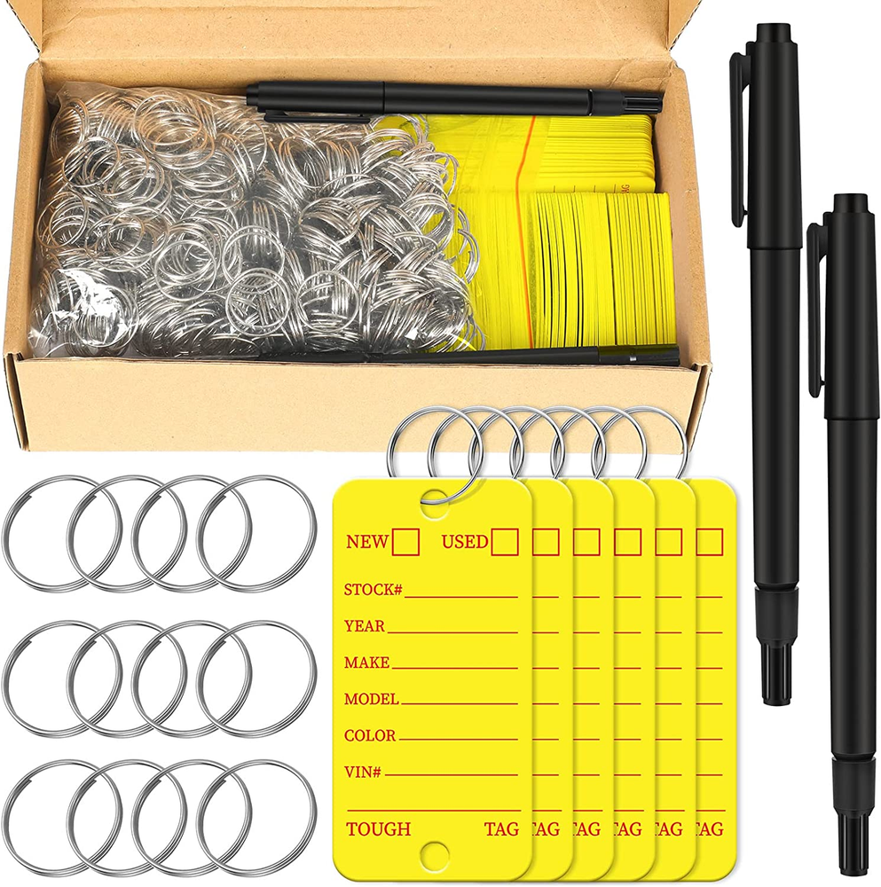 500 Pcs Poly Key Tags Plastic Dealership Car Key Tags with Labels for RV Auto Lu