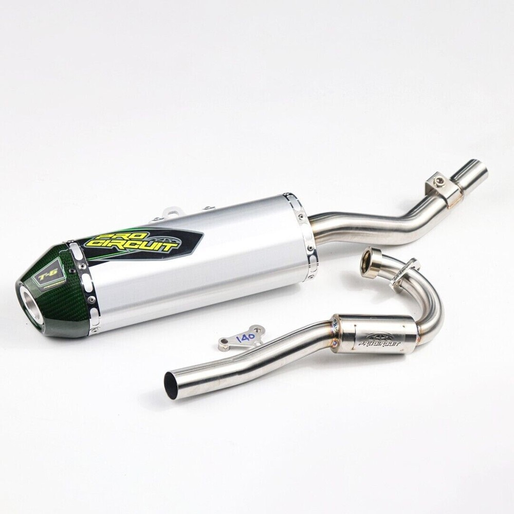 FIT KAWASAKI KLX140R L-KLX140 EXHAUST FULL SYSTEM STAINLESS PIPE GREEN CARBON