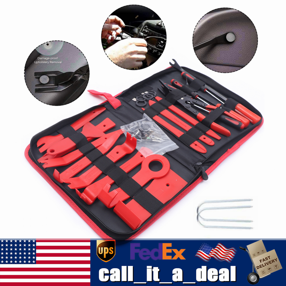 38pcs Radio Body Door Panel Pry Dashboard Kit Clip Car Trim Removal Molding Tool