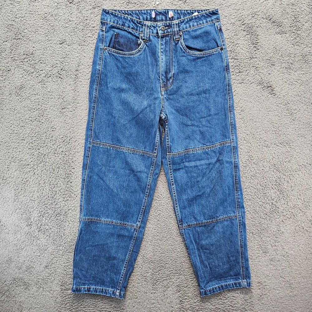 Empyre Men’s Blue Double Knee Baggy Grunge Skater Y2K Jeans 30