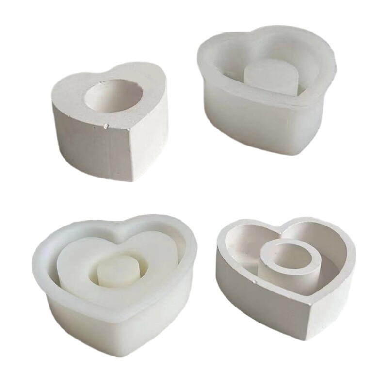 Silicone Mold for DIY Love Heart Holder Candleholder Resin Molds Decors