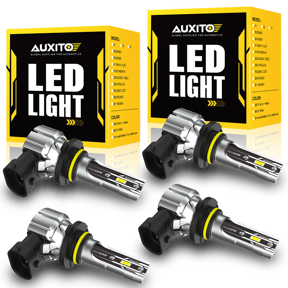 AUXITO 9005 9006 LED Kit Headlights Combo 6500K Bulbs Hight Beam Low Brightness