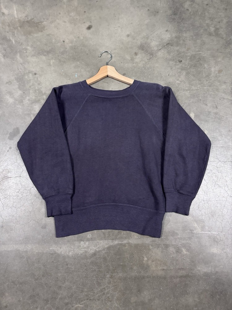 Vintage 50s Purple Navy Blue Faded Crewneck Sweatshirt Men’s Size Large