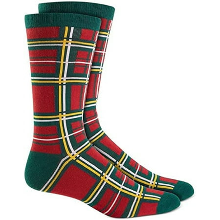 Club Room Holiday Candy Cane and Lights Red Plaid ONE SIZE DARK RED Size OSFA