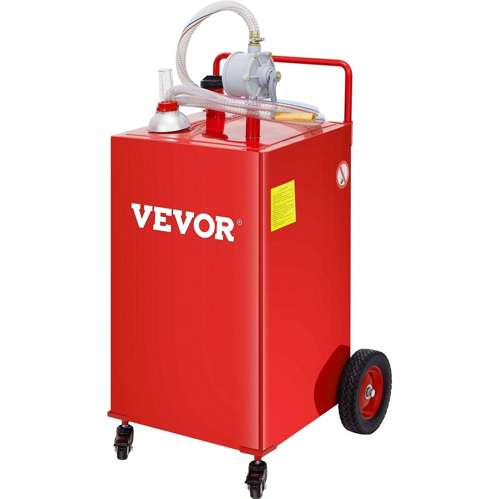 VEVOR 30 Gallon Fuel Caddy, Gas Storage Tank & 4 Wheels, with Manuel Transfer Pu