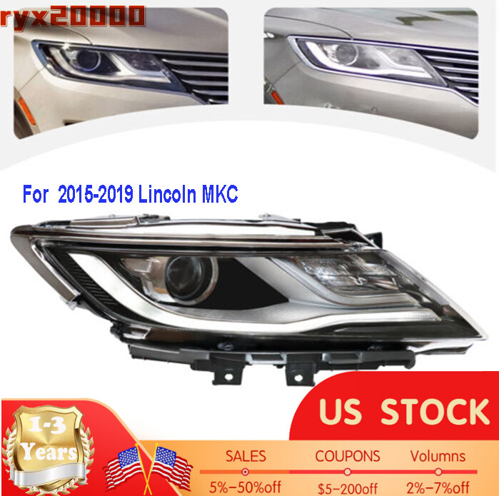 2015-2019 Lincoln MKC RH HID Headlight with LED DRL Right Passenger Side