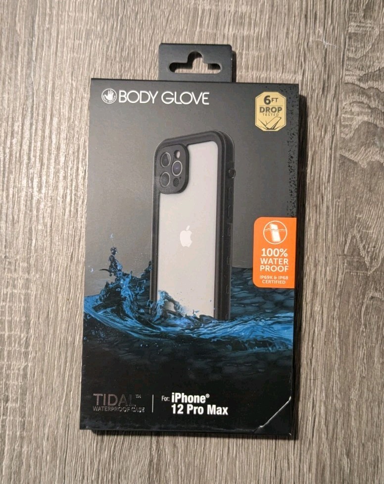NEW! Body Glove Tidal Waterproof Black Case For Apple iPhone 12 Pro Max 6Ft Drop