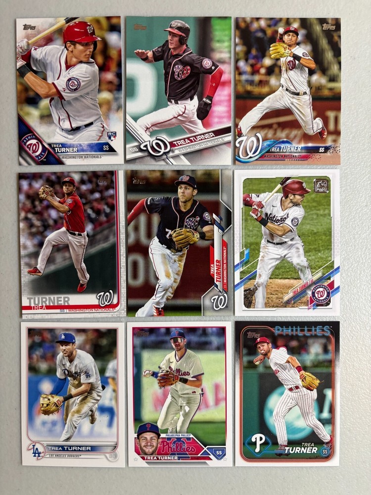 Trea Turner Topps instant collection lot 9 cards 2016-2024 with RC #103
