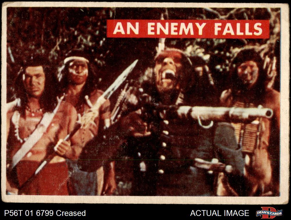 1956 Topps Davy Crockett Green Back #28 An Enemy Falls  2 - GOOD