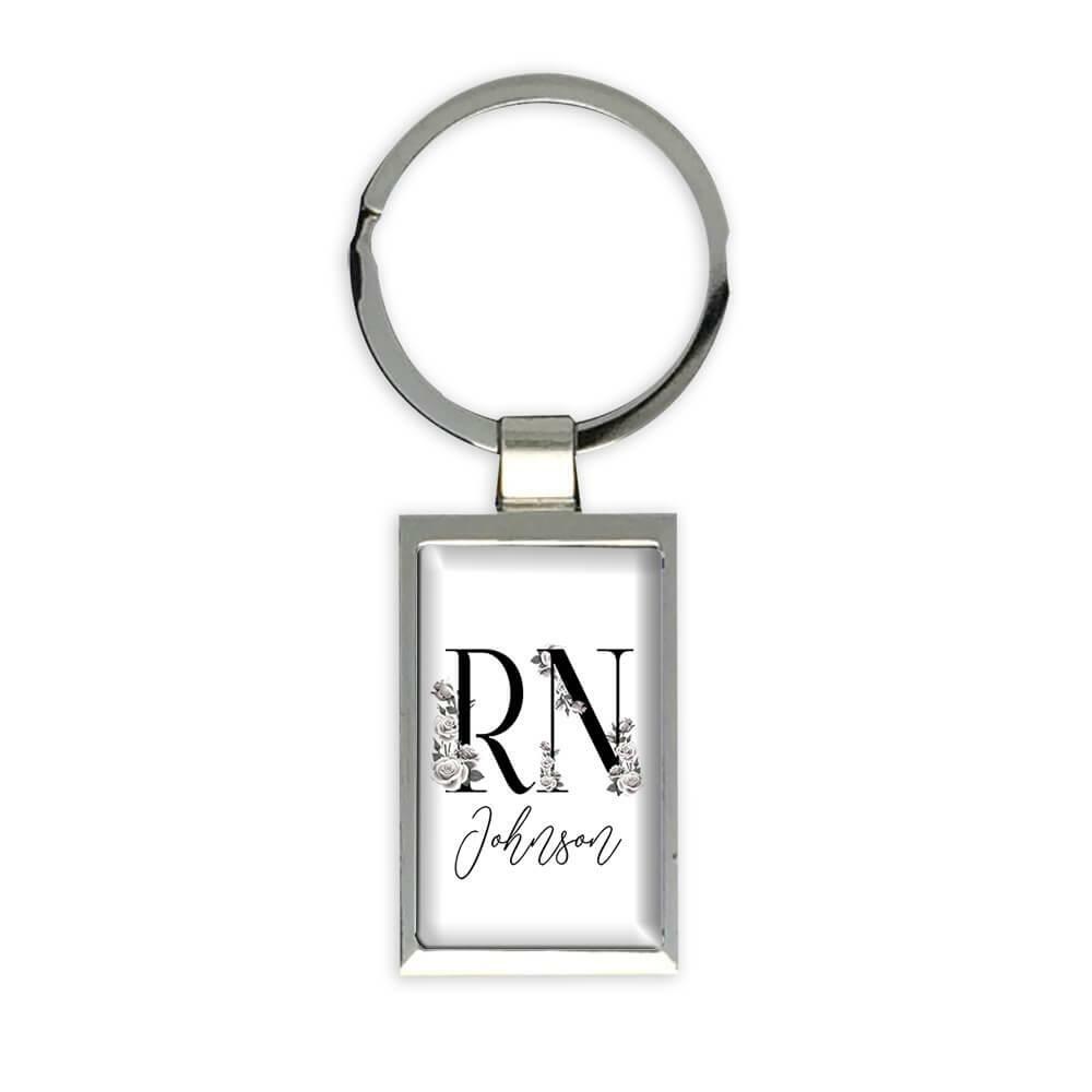 Gift Keychain : Registered Nurse Personalized Boho Floral Name Nursing Smith