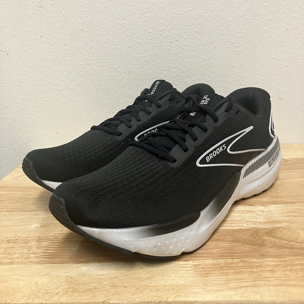 Brooks Glycerin GTS 21 Shoes Mens Size 11.5 Black White Cushion Support Running