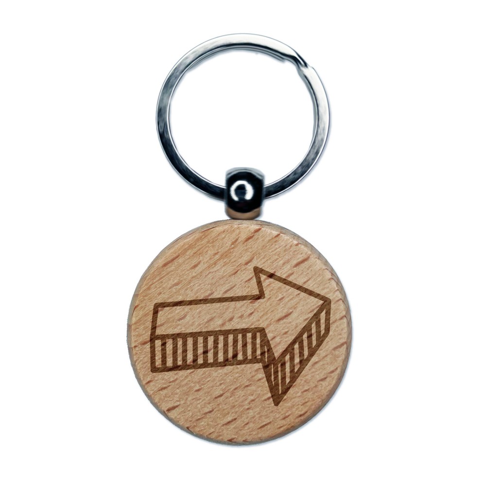 Shadow Arrow Engraved Wooden Keychain Charm Tag  