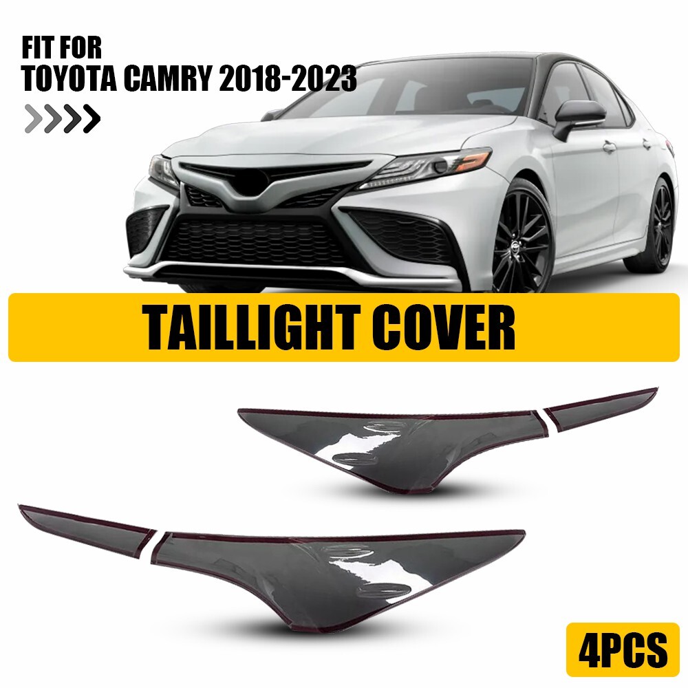 2018-2023 Toyota Camry Glossy Black Smoke Taillight Cover Trim